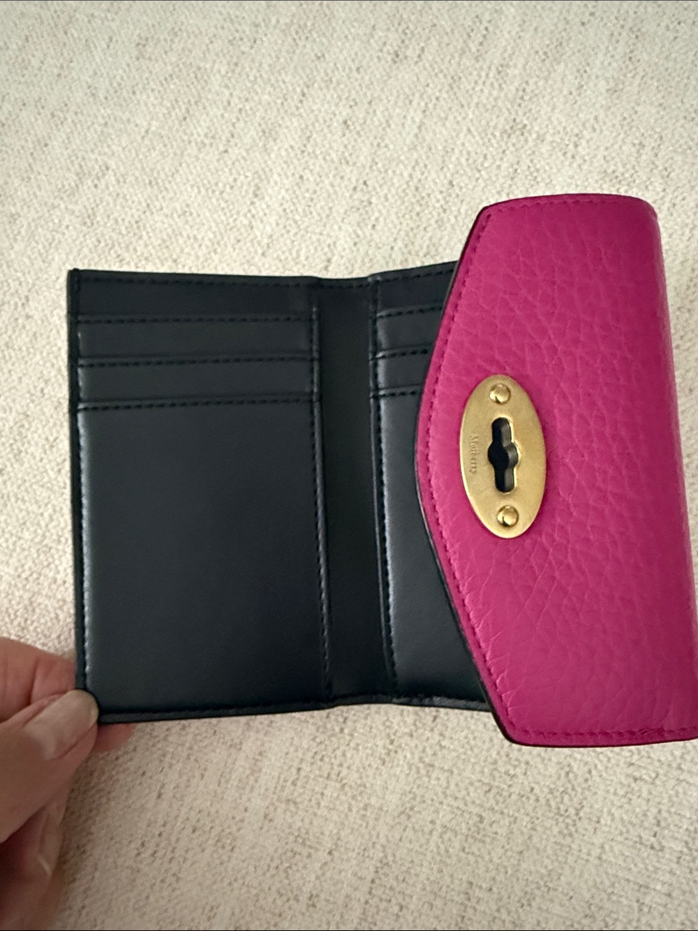 Mulberry Darley Pebbled Leather Clutch in Fuchsia - Picture 3 of 5
